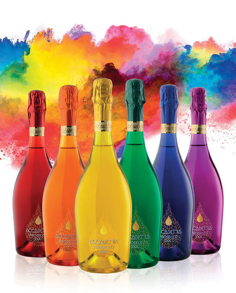 Accademia Prosecco Rainbow Collection 750mL 6 PACK - Limited Edition
